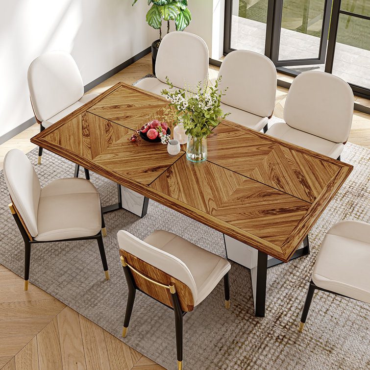 Irregular wood dining deals table